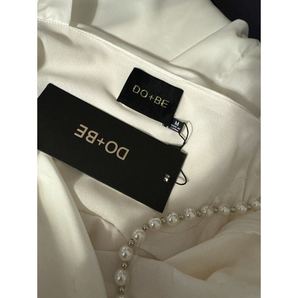 DO + BE Ivory Pearl Strap M Medium Silky Dress NEW NWT - Picture 14 of 16